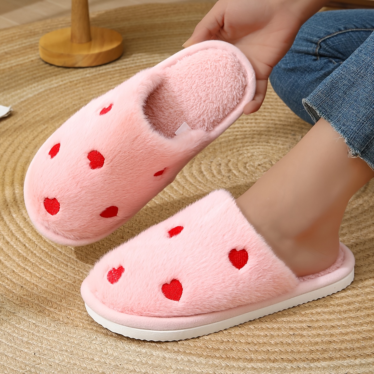 

Women's Winter Small Love Slippers, Home Warm Couple Slippers