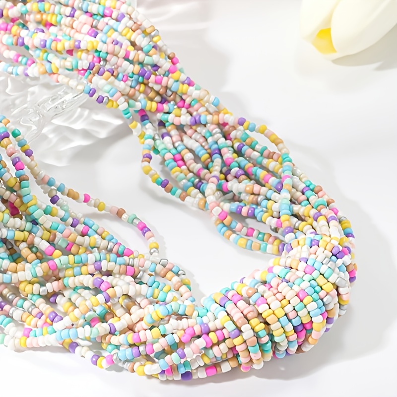 Boho Colored Rice Bead Necklace for Daily Wear & Gifting