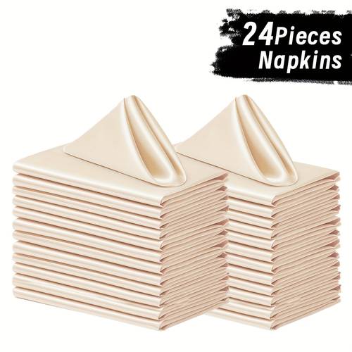 6 12 24 30pcs satin napkins soft elegant square napkins for restaurants banquets weddings holidays parties new year valentines day table decor