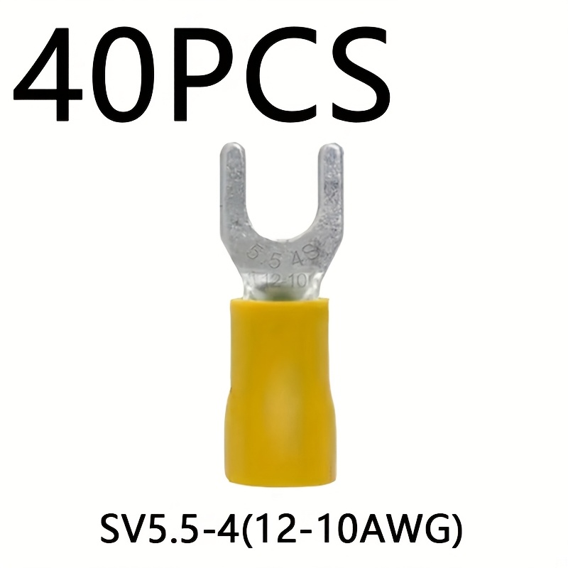TEMU 40 pièces de bornes d'U - avec base codée par couleur (jaune, rouge, bleu), connecteur à sertir cuivre, câblage sécurisé pour automobile, œuvre