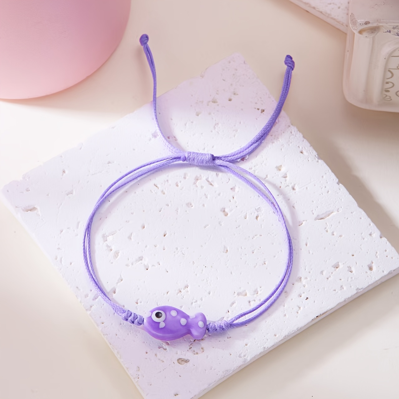Adjustable Ceramic Fish Bracelet Hand Woven Wristband