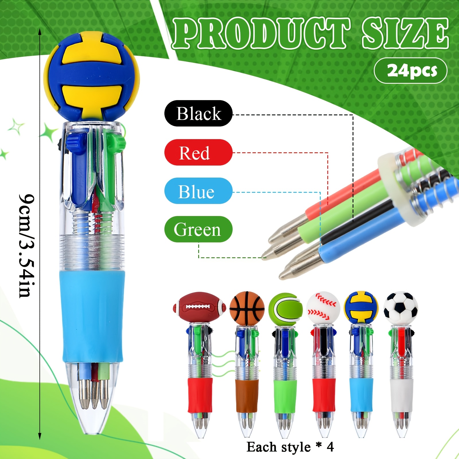 sport party favors 4 in 1 ballpoint pens 0 5mm retractable sport theme pens for sport lover novelty gifts   holiday gifts school supplies