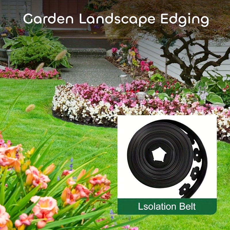 

33ft Garden Landscape Edging Kit, Flexible Plastic Lawn Border Edge With 30 Anchoring Stakes, Easy Install No-dig Edging System For Garden, Landscaping, Flower Beds And Tree Surrounds