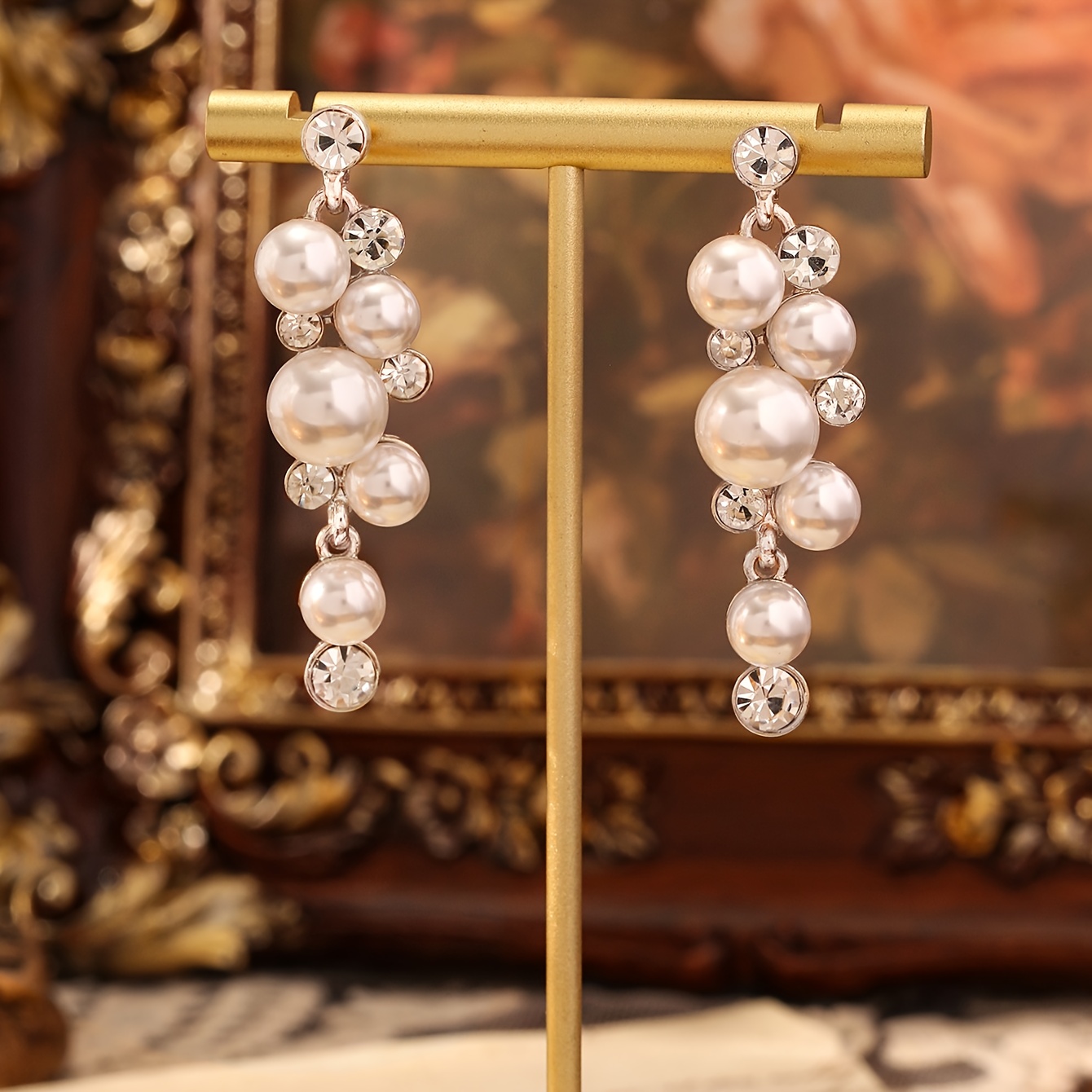 1 Pair Fashionable Elegant Western Popular Exquisite Luxurious Drop Earrings Suitable For Women' Dress Wedding Engagement Holiday Wear Gift Jewelry Accessory