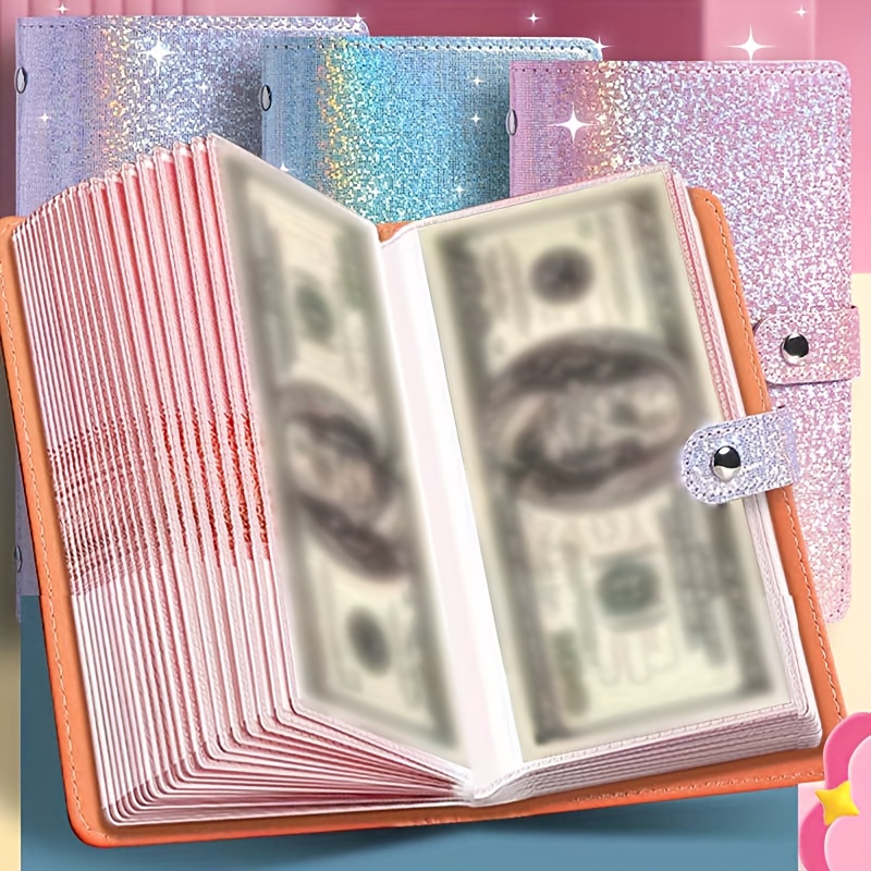 1 a6 colorful storage book made of high quality pu leather with 50 built in inner page storage books   of holding 100 banknotes including banknote photos stamps and bank card storage books