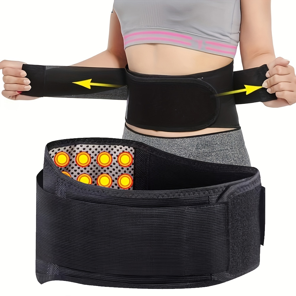 

1pc Adjustable Breathable Lumbar Support Belt For - Lower Back Brace With Heat, Ideal For , Sports & Daily Use, Hook-and-loop Closure, Hand Washable, Back Support Belt