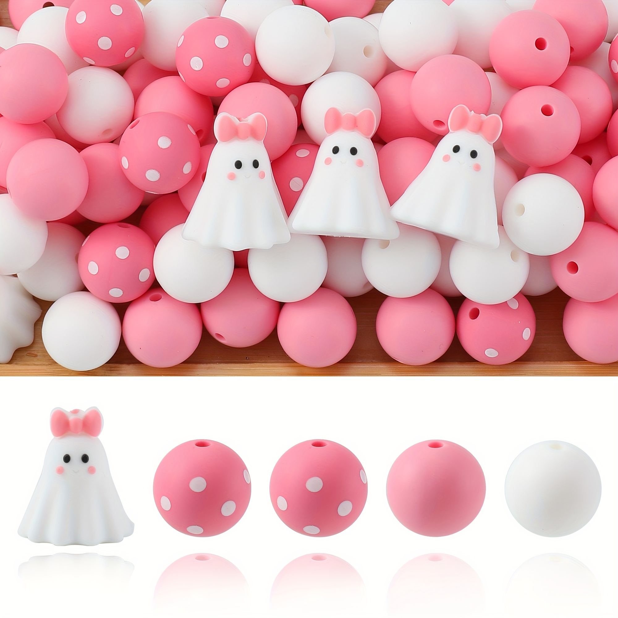 

40pcs Halloween Silicone Beads - 3d Halloween Imp Themed Beads For , Keychains, Bracelets, Necklaces And Backpack Decorations