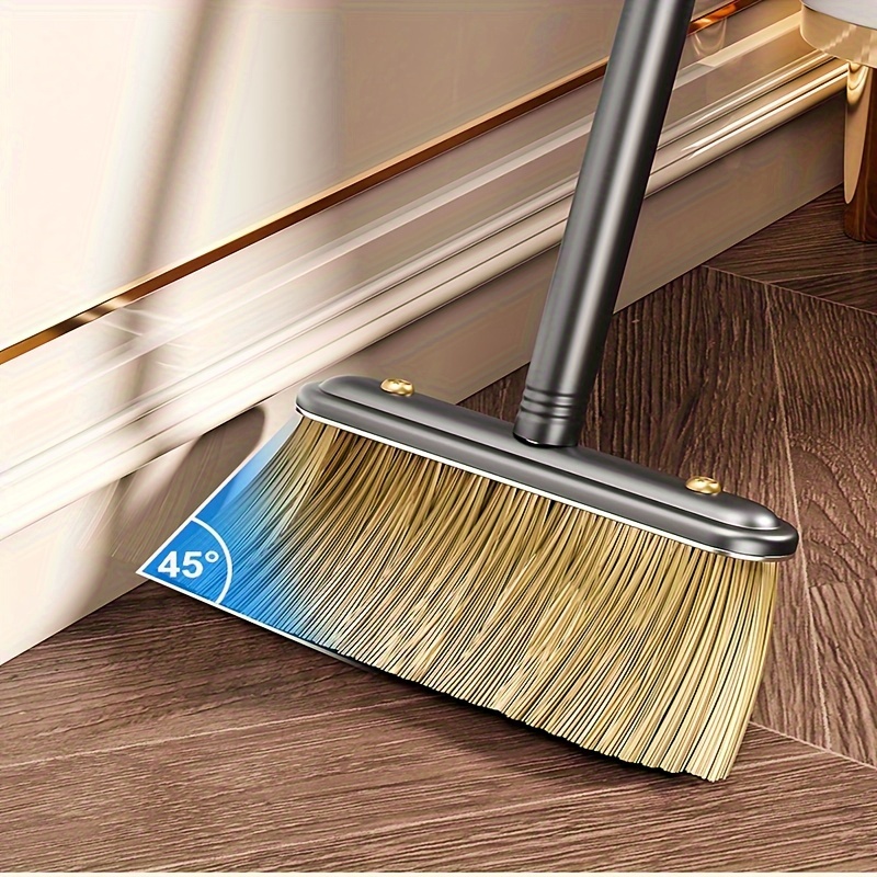 heavy duty metal broom and dustpan set stainless steel long handle sweep and dustpan kit stand up dustpan for home kitchen bedroom outdoor patio cleaning details 2