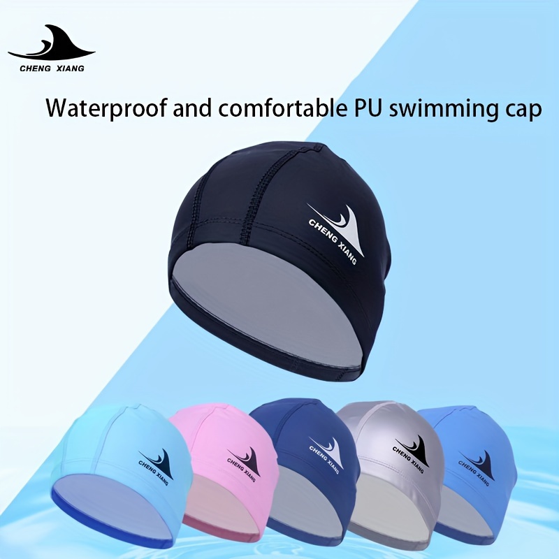 

New Adult Pu Swimming Cap For Outdoor Swimming, Waterproof And Highly Elastic, Suitable For Men And Women, Protects Ears And Does Not Squeeze Head, Suitable For Long Hair, Suitable For Swimming