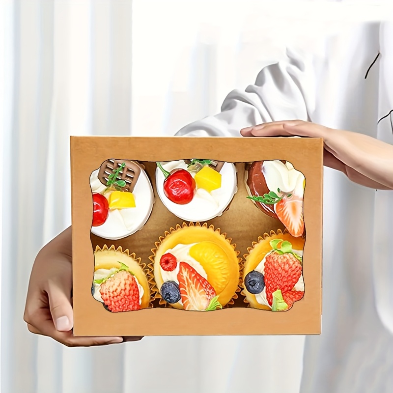 Macaron Box 20-Pack White Window Cake Boxes With Dividers - 16 ...