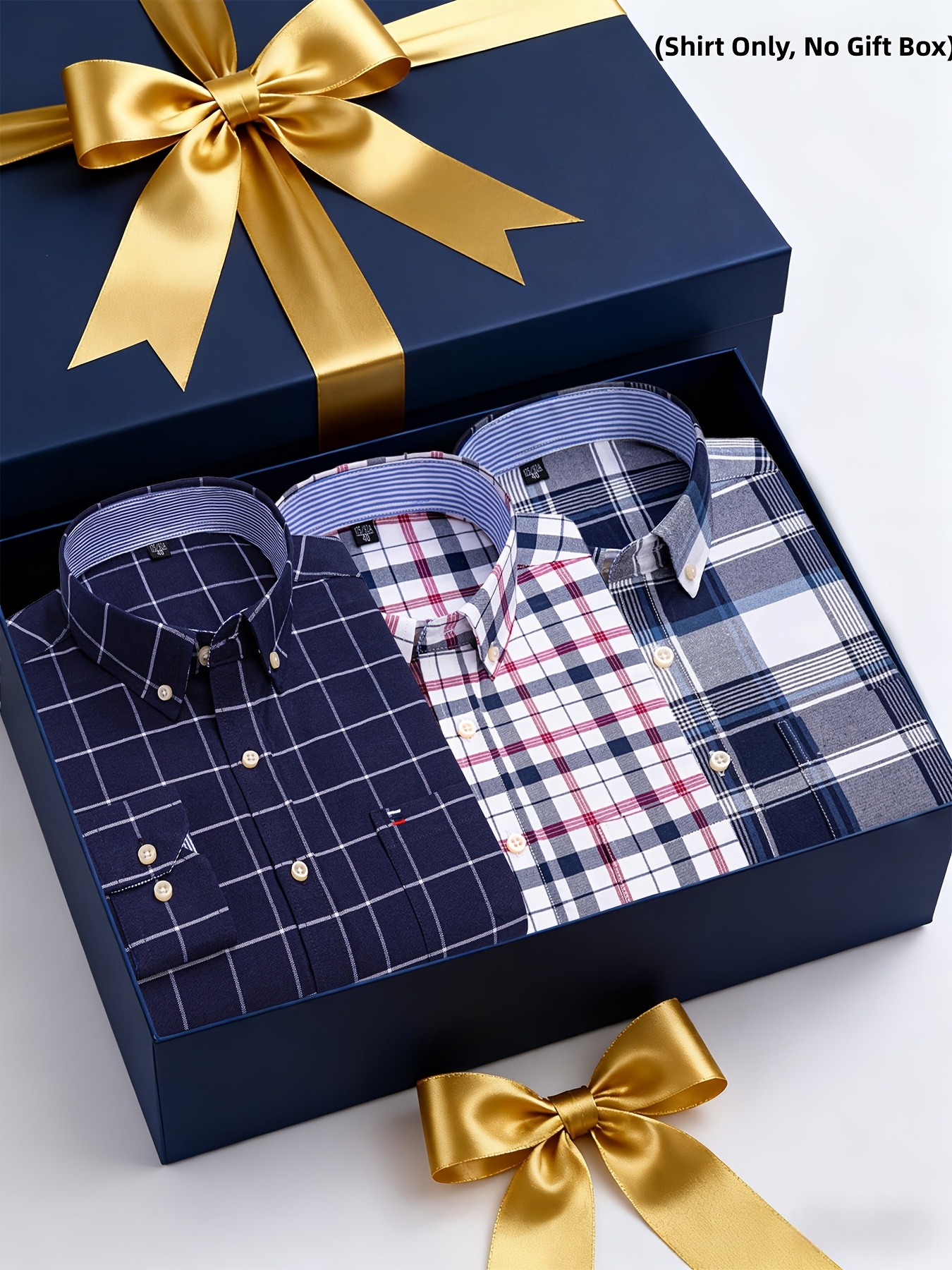 A Set of Three Pure Long-Sleeve Oxford Shirts with Embroidered Pockets on The Chest, Essential for Business Casual Outings, Suitable for Various Occasions, Available in Multiple Styles
