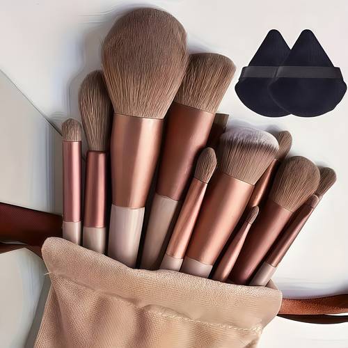 juego de 15 brochas de maquillaje profesionales - cerdas de nailon hipoalergénicas, diseño de brocha los de piel, brochas y herramientas de maquillaje