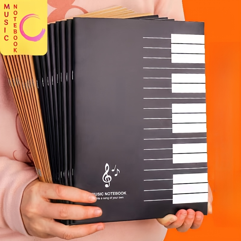 

5pcs Music Composition Notebook, Staff Paper Notepads For Music Practice, Recording Paper For Music , With 16-24 Pages Per Book, For Songwriting & Music