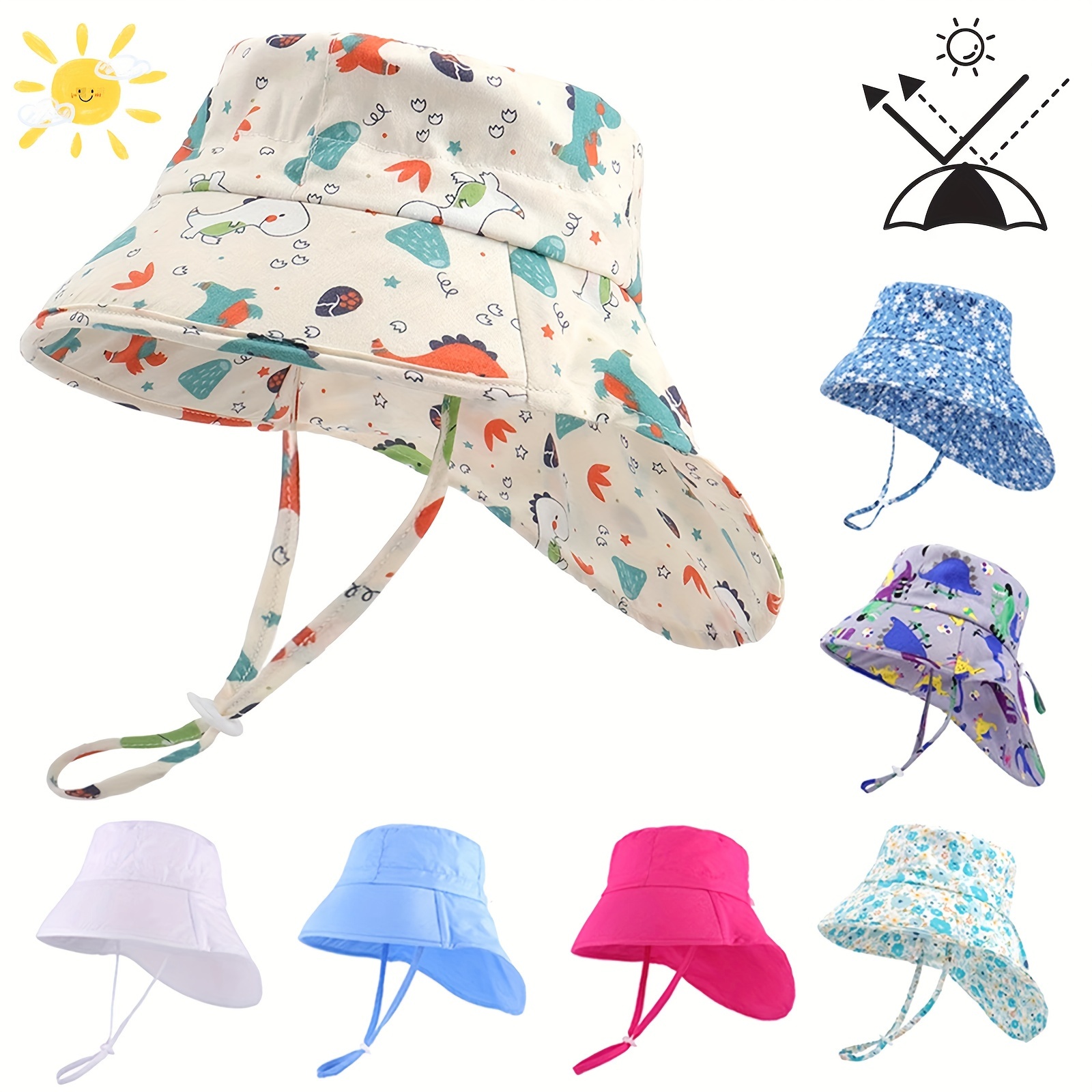 Children's Double sided Belt Fisherman Hat Summer Sunscreen - Temu