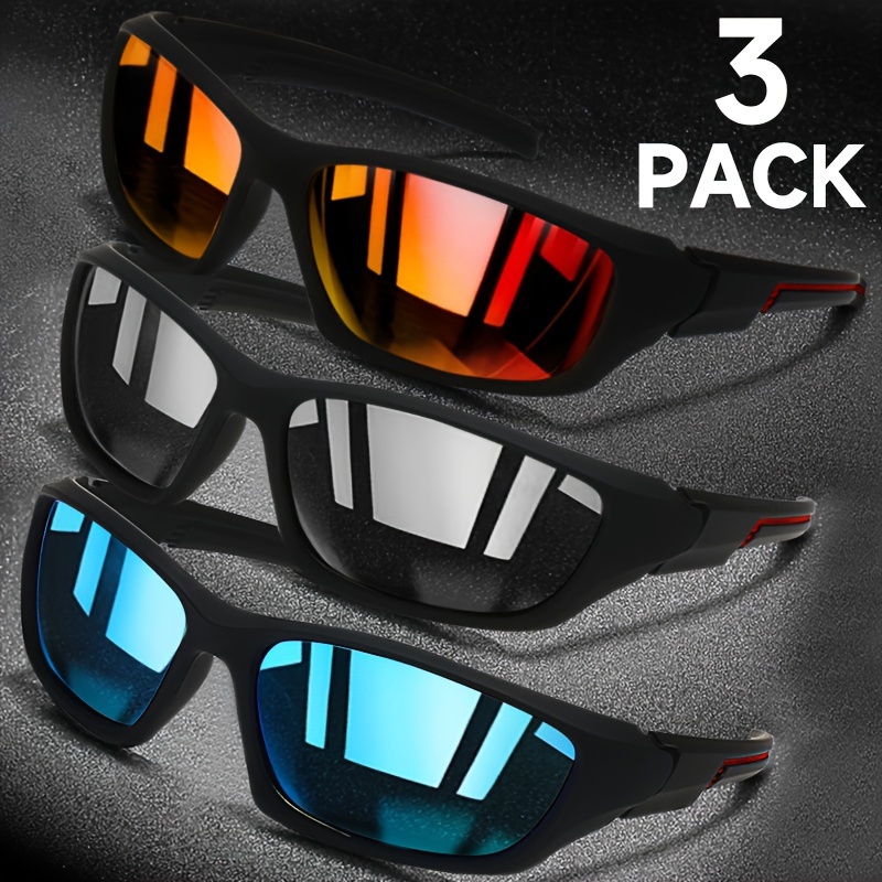 

Jinqi 3pcs Stylish Polarized Men's Fashion Glasses - Outdoor Sports, Cycling, Running, Fishing, Hiking & Golf