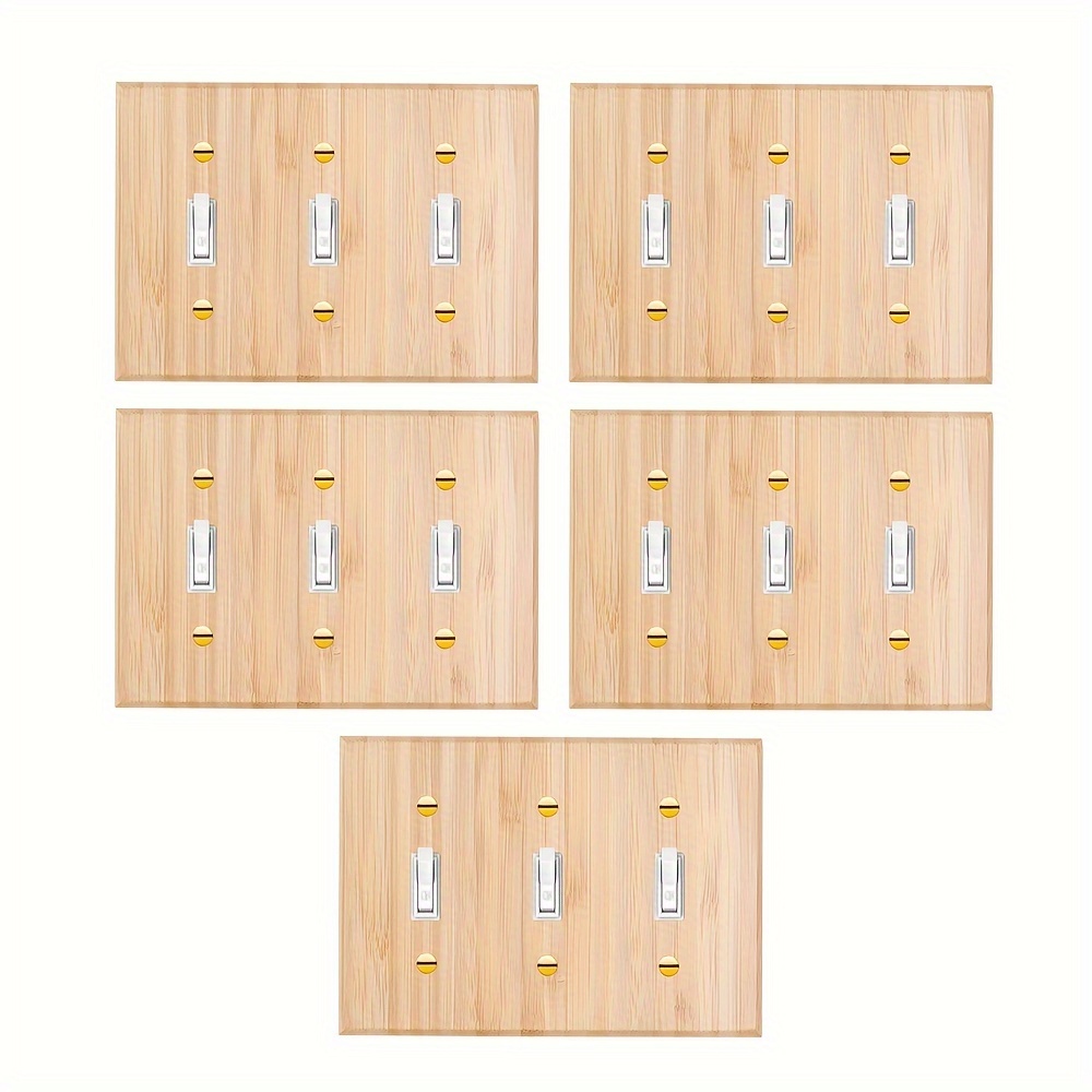 Outlet Covers Double Hole Panels Bamboo Wood Electric Light - Temu