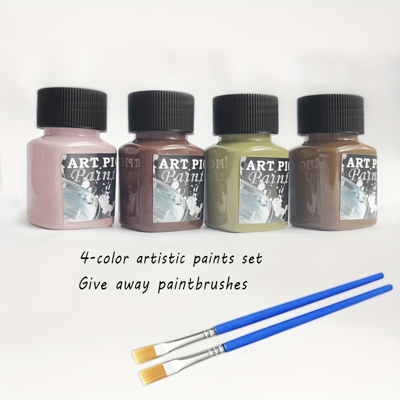 Image of 4-color Vintage Acrylic Paint Kit | 30ml Art Pigment | Creamy Texture For Art, Diy Projects & Canvas/stencil Painting