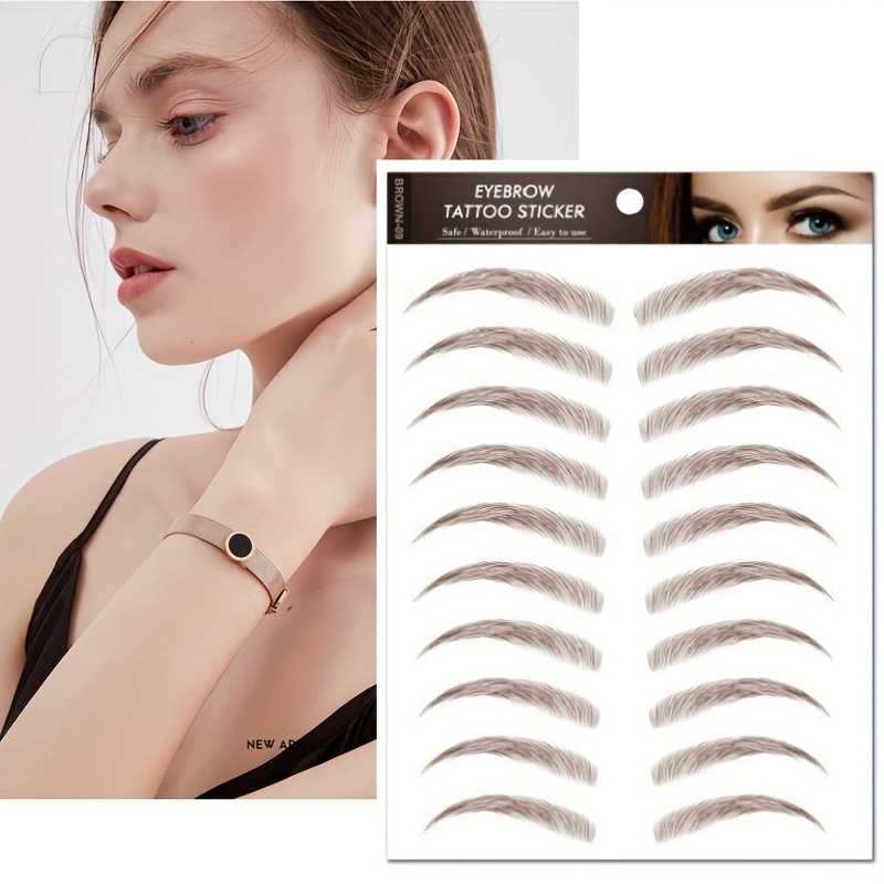 Image of 5 Brown Eyebrow Stickers That Are Natural, Long-lasting, Waterproof, And Sweat-proof, Providing Definition. Perfect For Holiday Or Birthday Gifts