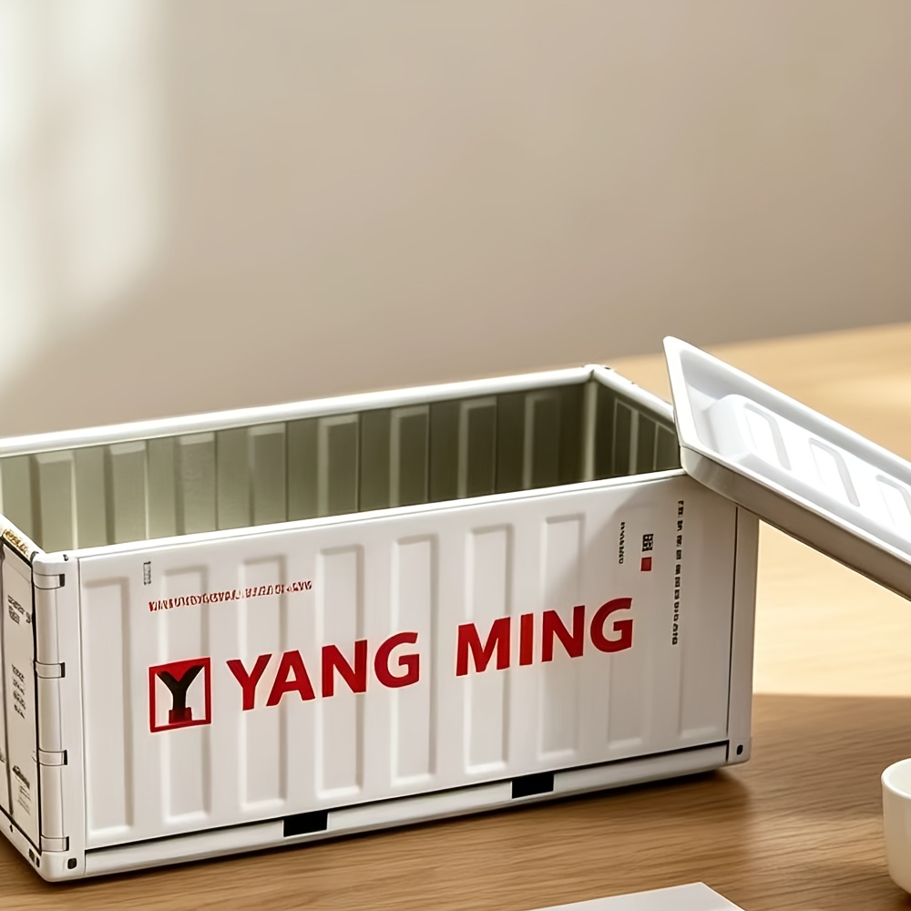 TEMU 1pc Industrial Style Mini Iron Storage Box, Premium Desktop Decoration Storage Metal Box, Creative Multifunctional Stackable White Metal Box