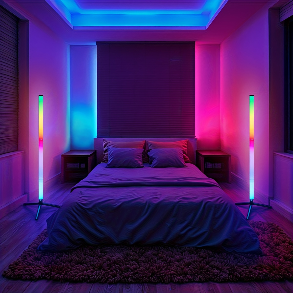 RGB LED Corner Floor Lamp with Remote Control