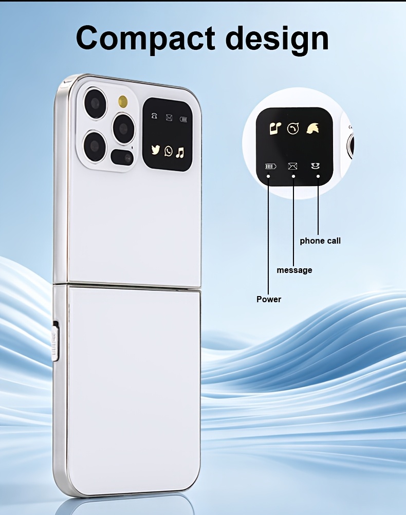 Innovative Feature Phone, Lightweight Phone, Easy Functionality, Trendy Style, Basic Calling/Messaging/Chatting/Social/Photography, Long Standby Time, 2G Network, Multilingual Support, Foldable Design, Convenient Storage, Multifunctional Buttons