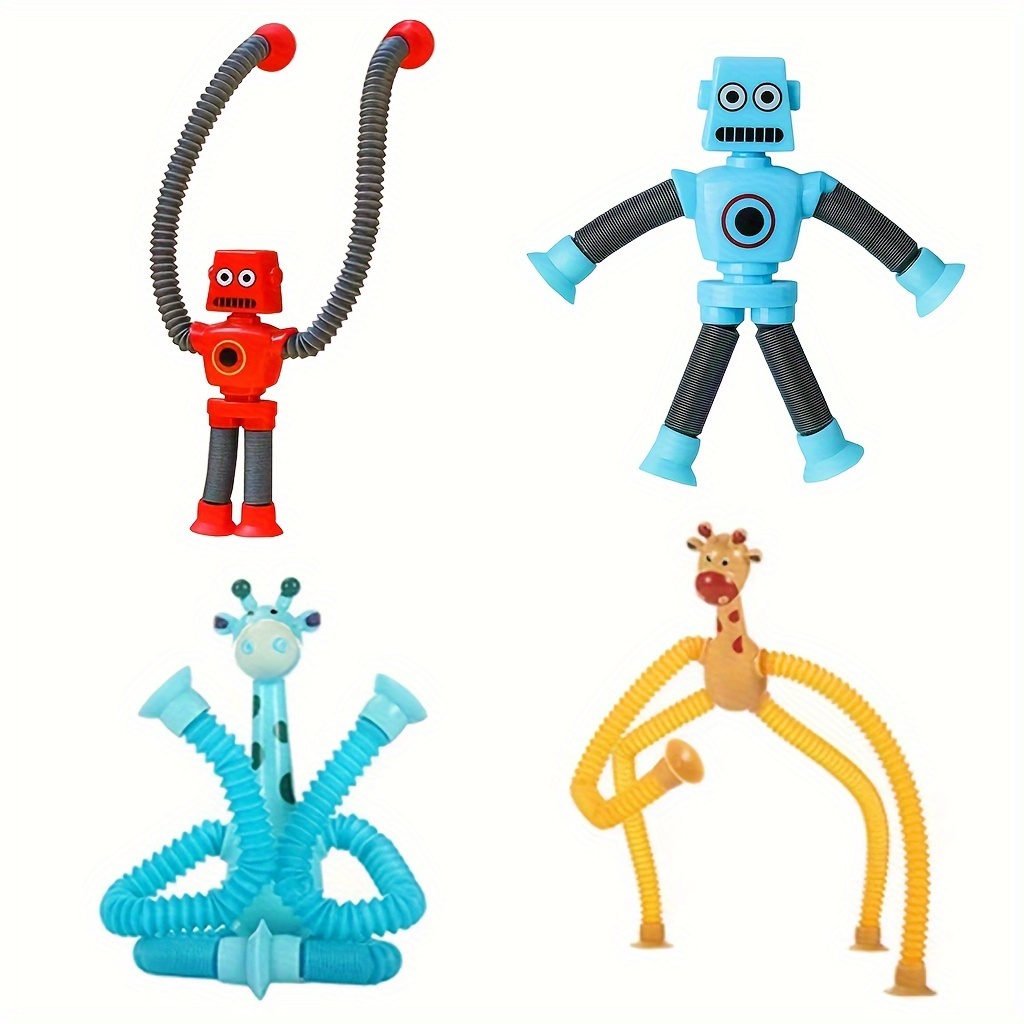 

4pcs Set Colorful Robot Toys - Sensory Fidget Fun For , Relax & Educational Play