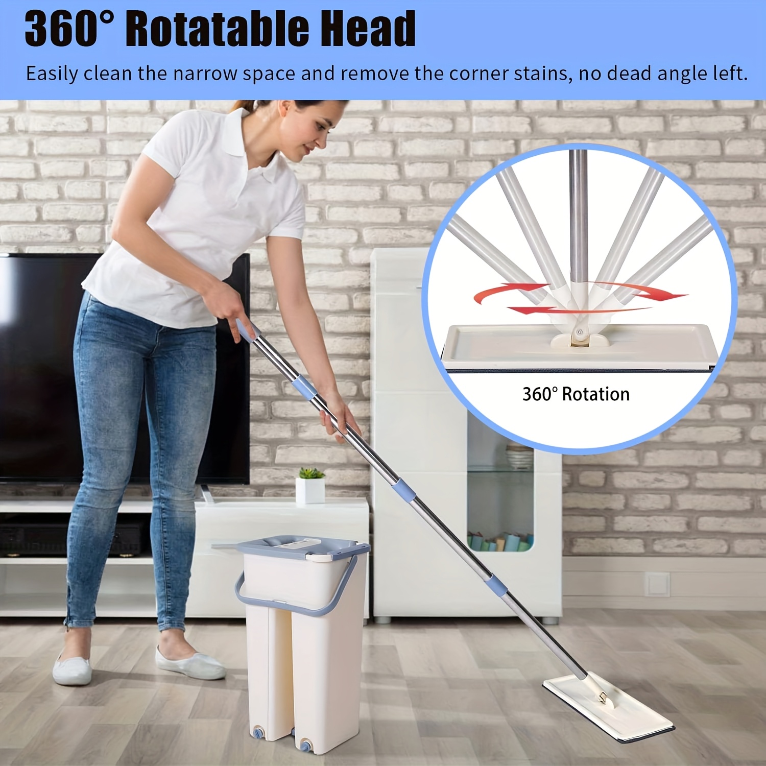SUPERSTUD 2 In 1 Dehydrated Floor Cleaning Op | Self-Wringing Floor