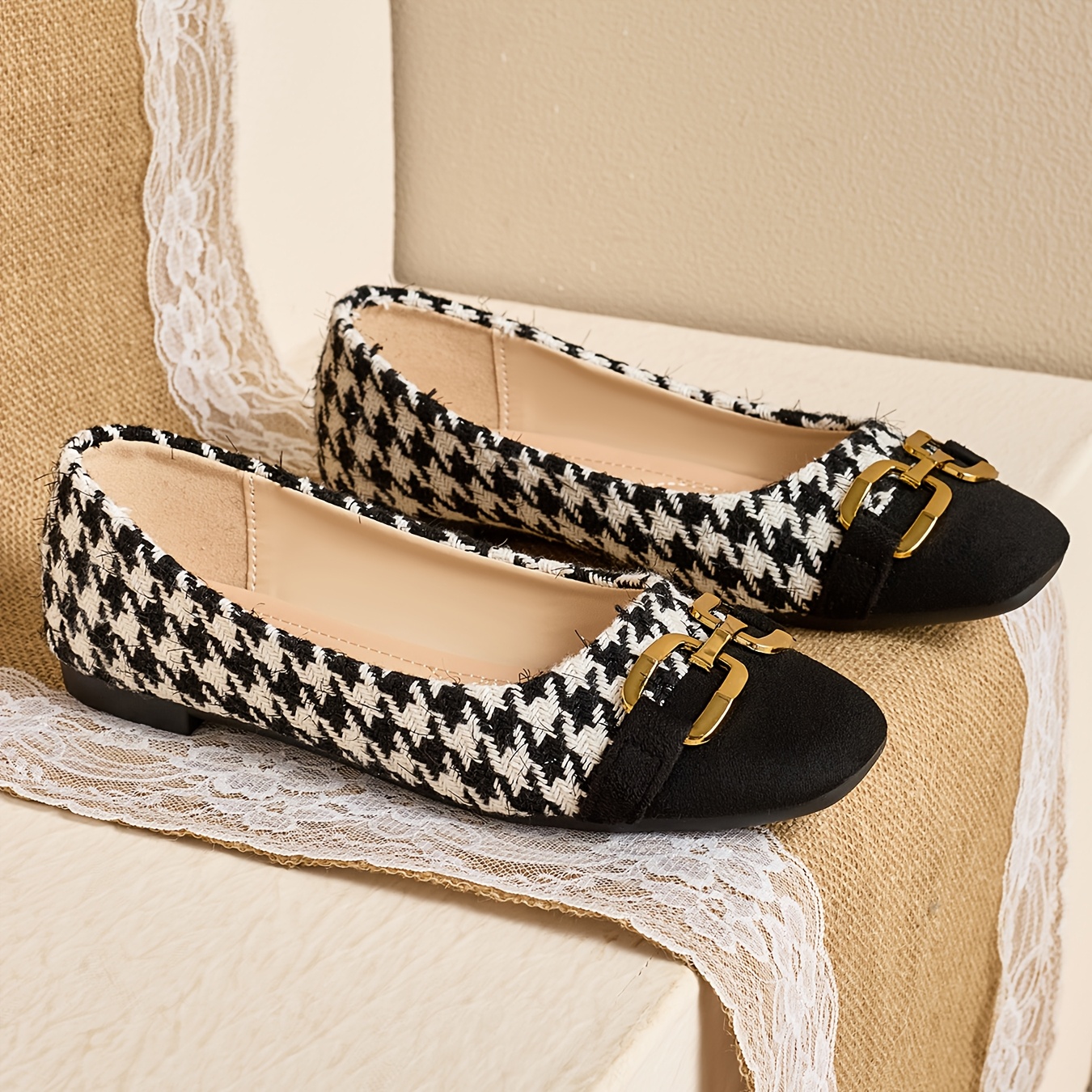 Women's Square-Toe Flat Shoes, Soft-Soled Loafers