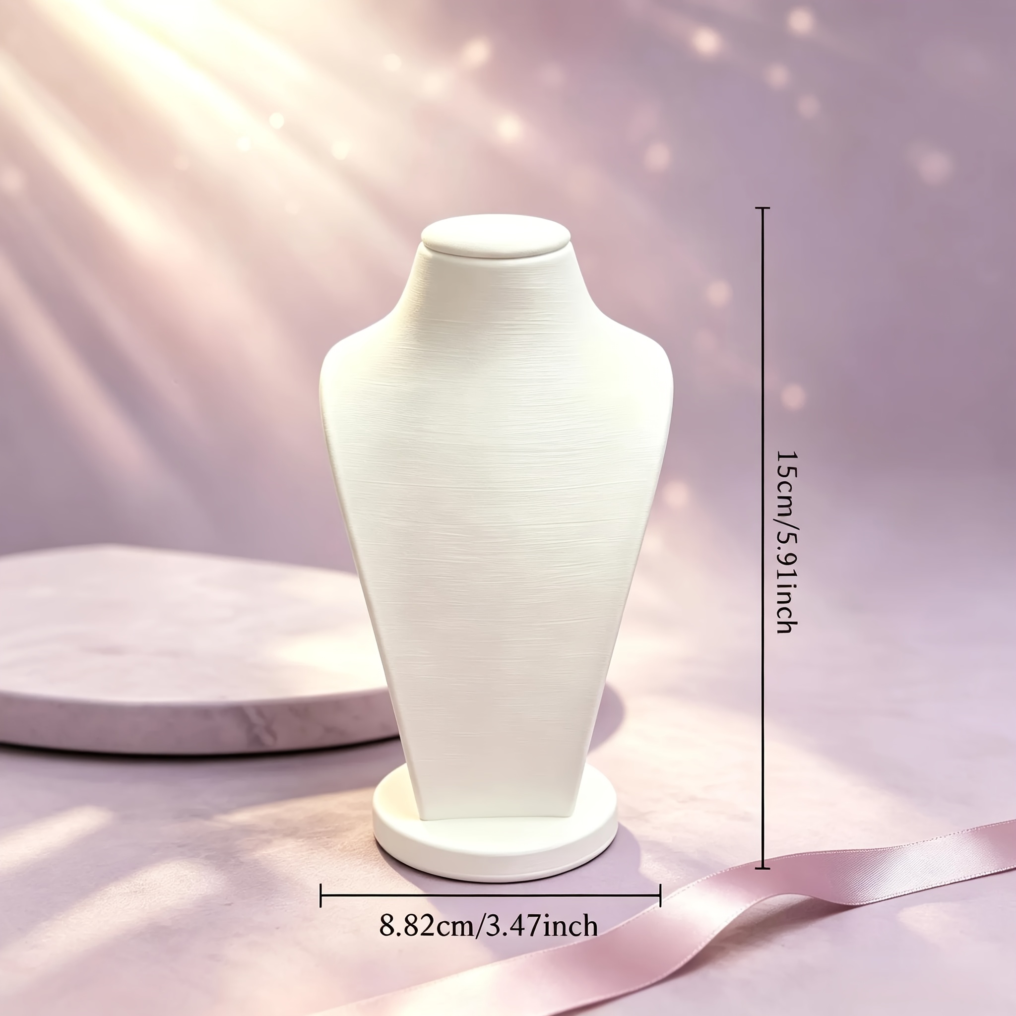 Minimalist Black and White Jewelry Bust Display Stand
