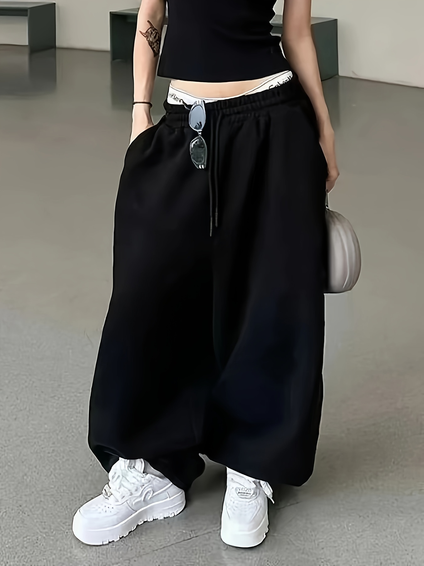 women's y2k size black joggers casual korean - Temu Germany