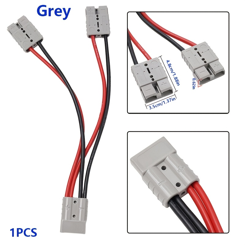 Agashe 50a Y-type Splitter Connector, Heavy-duty Modular Power Connector With High-current 10awg Automotive Cable, Quick-release Kit For Charging Plug Connections, , Trailers, And Atvs