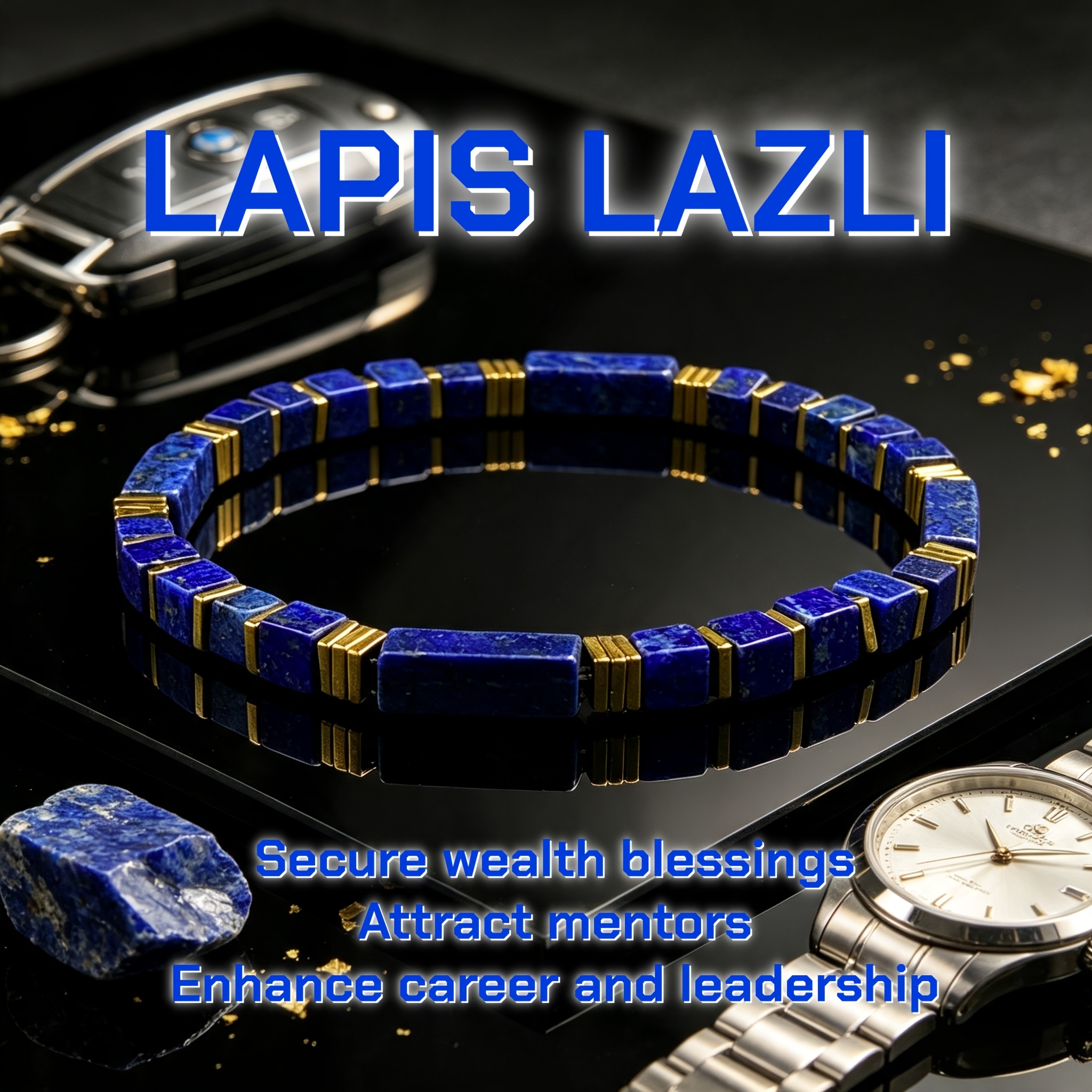 TEMU Pulsera de cuentas de natural XDSM para hombre - de piedra para atraer , estilo retro de negocios adecuado para ocasiones, regalos de Lunar, de