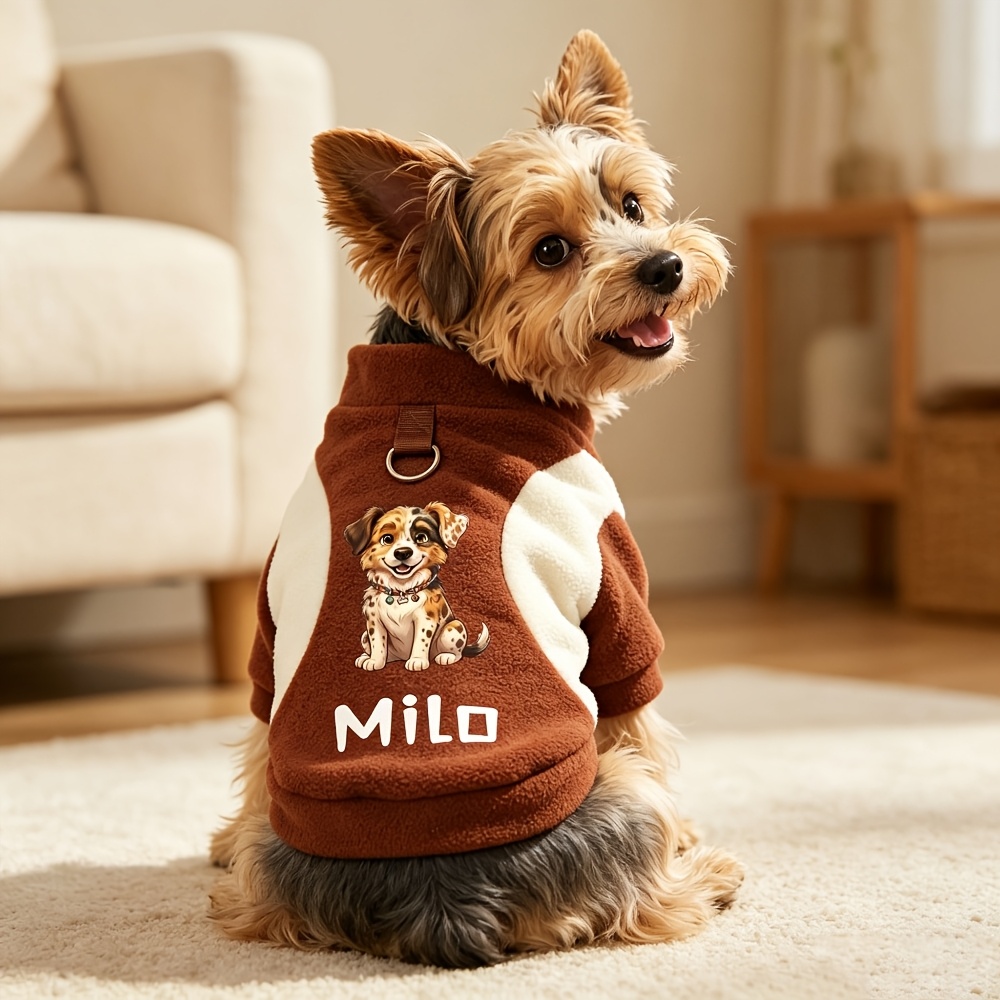 TEMU Custom Thick Warm Sweater, Fall Winter New Personalized Universal Sweatshirt, Pet Clothes, Cute Fleece Sweater For Dogs In Fall Winter,