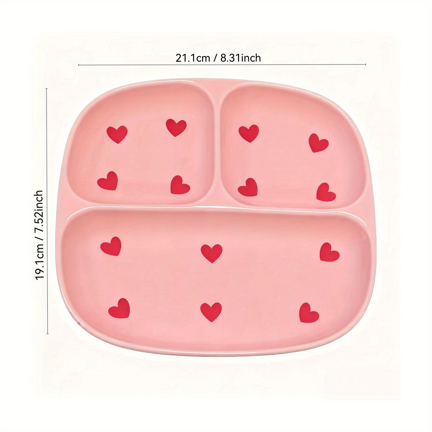 1pc Pink Love Ceramic Plate, Small Plate, Dessert Salad Plate, Suitable For Cakes, Snacks, Ice Cream, , Suitable For Microwave, Oven, Dishwasher