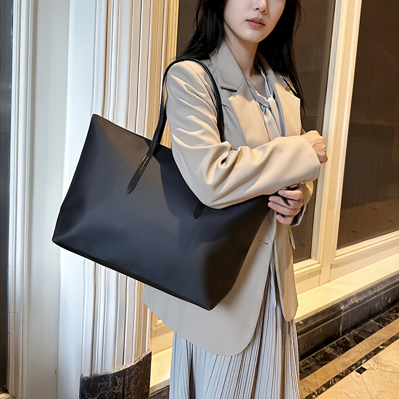 TEMU Fashion Easy Women's Tote Bag 2026 New Large Capacity Commuter Shoulder Business Handbag, Can Carry Handbag, Laptop And