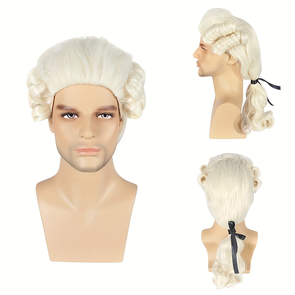 

Baroque Fluffy Wig, In 4 , For Men School Supply, Halloween Cosplay , Accessory