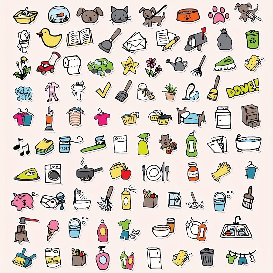 A Set Of Lifestyle Stickers, Handmade Planner Stickers, Stickers, And Clean Labels For