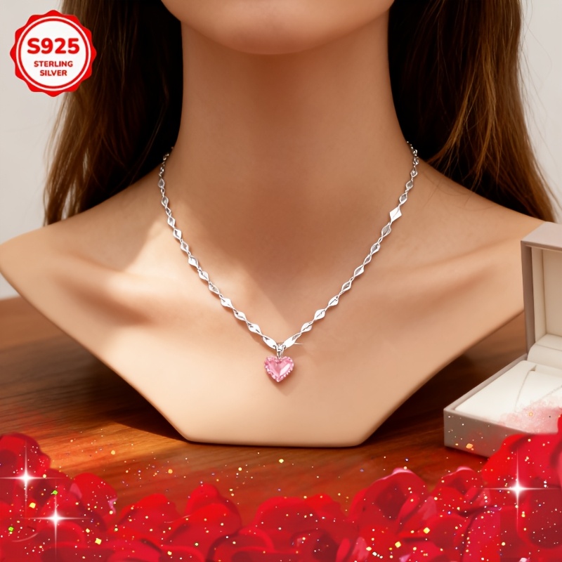 Unisex 925 Sterling Silver Heart Pendant Necklace — Gift Idea