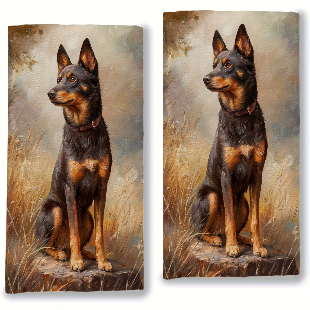 TEMU Of 2 Kitchen Towels Featuring A Beautiful Fine Art Painting Of An . Absorbent Dish Towels Are Perfect For Holiday Decoration, Machine Washable,