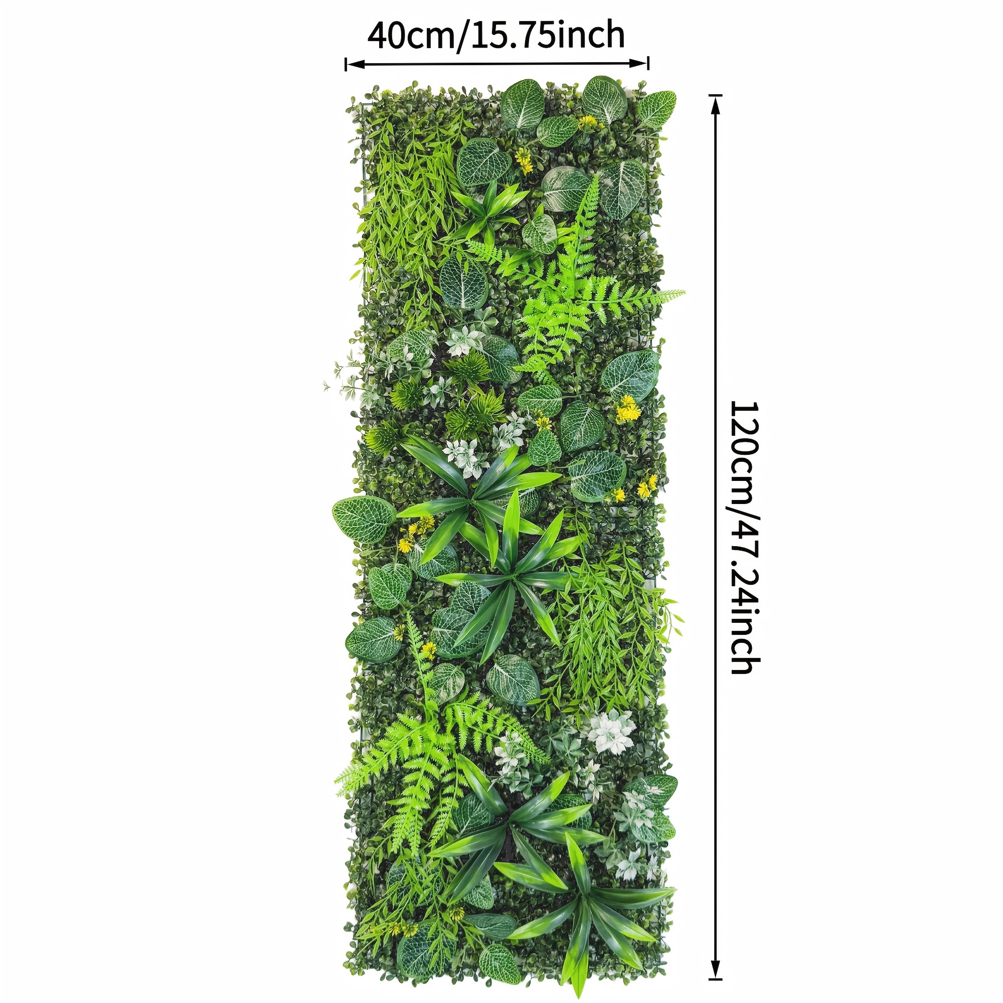 40×120cm Artificial Simulated Green Plant Background Wall, High-quality Plastic Simulation Hanging Panel, Suitable For Home, Hotel, And Outdoor Garden Decoration