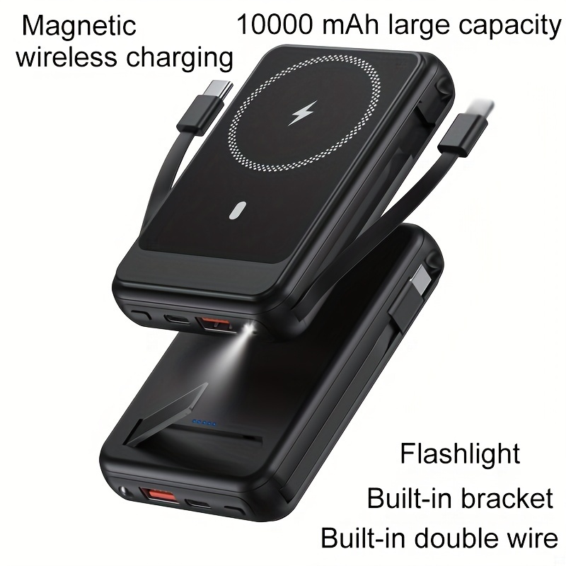 

10000mah Magnetic Wireless Power Bank With Usb-c, Dual Charging & Led Display -