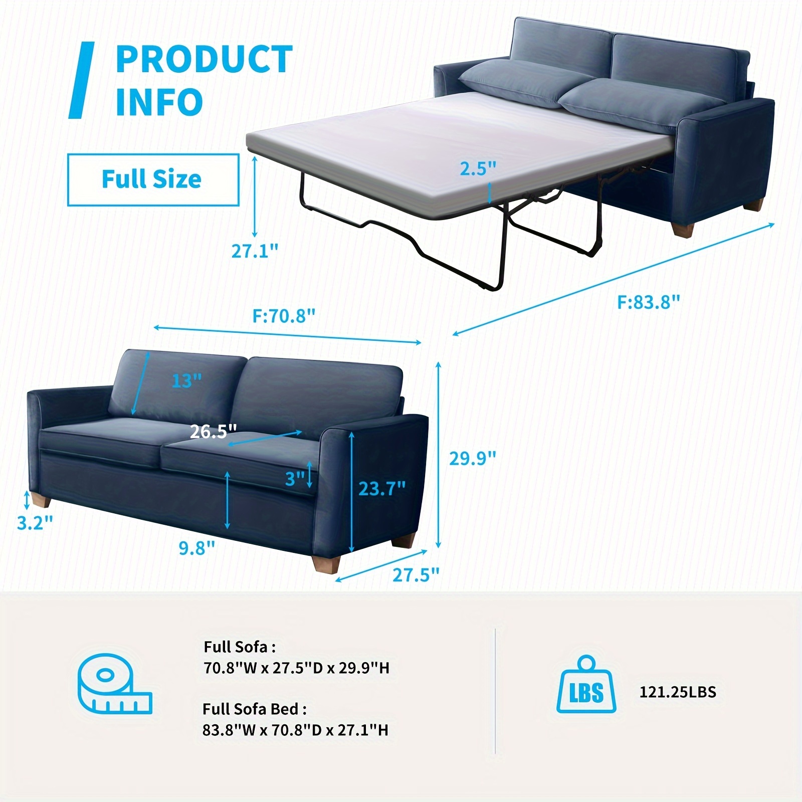 Pull Out Full Size Sofa Sleeper Mattress In Pull Sofa Bed Full