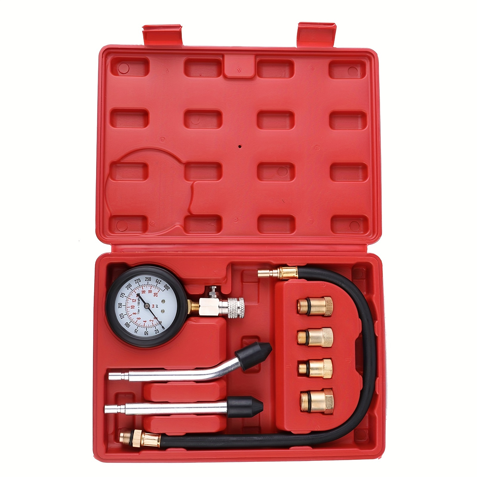 

Aluminum Alloy Engine Tester Kit With Adapters, 0-300psi Cylinder Pressure Gauge For Automotive Diagnostic Test