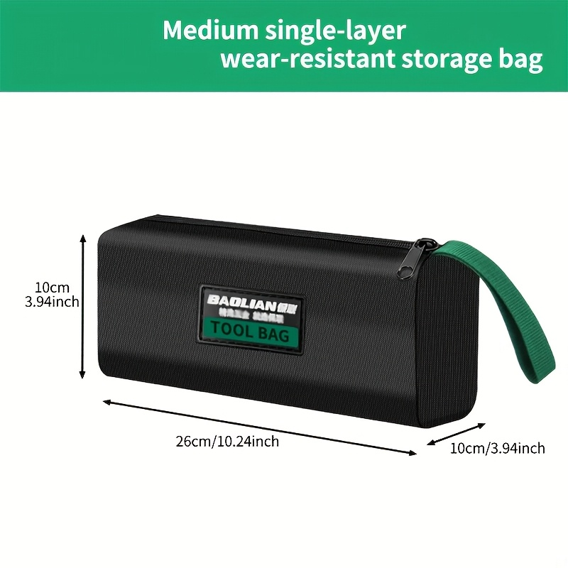 TEMU Lot de 1 : Sac de rangement pour outils de quincaillerie épaissi et résistant à l', Sac portable en toile, Pochette à outils multifonctionnelle