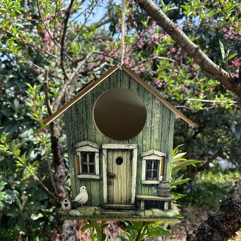 Nichoir à Oiseaux En Bois - Petite Maison Pour Oiseaux Sauvages - Décoration Jardin Extérieur - Environ 12x12x15 Cm