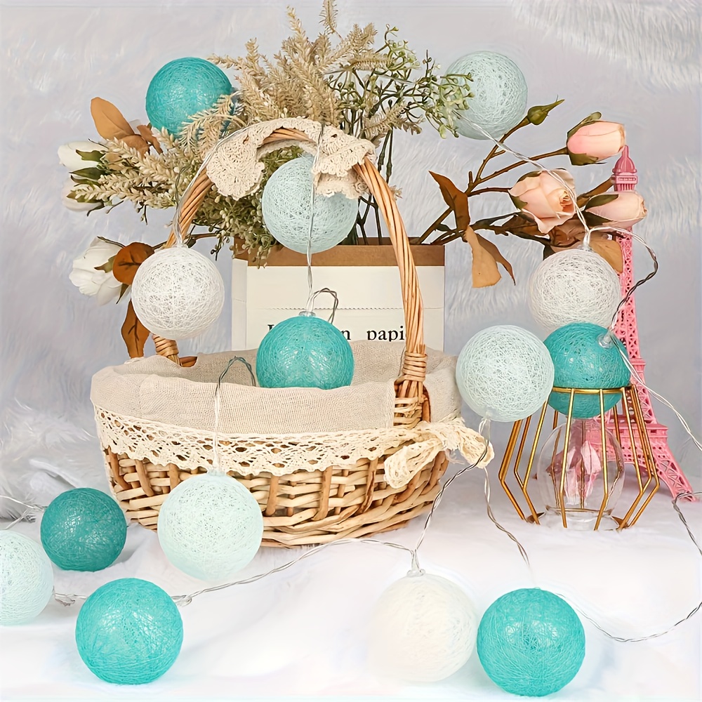 Fairy Ball Light String - Led Battery Decorative Light String, Green + White Glowing Ball Light String, Suitable For Halloween, Christmas And Other Holiday Decorations, Decorations (warm White)