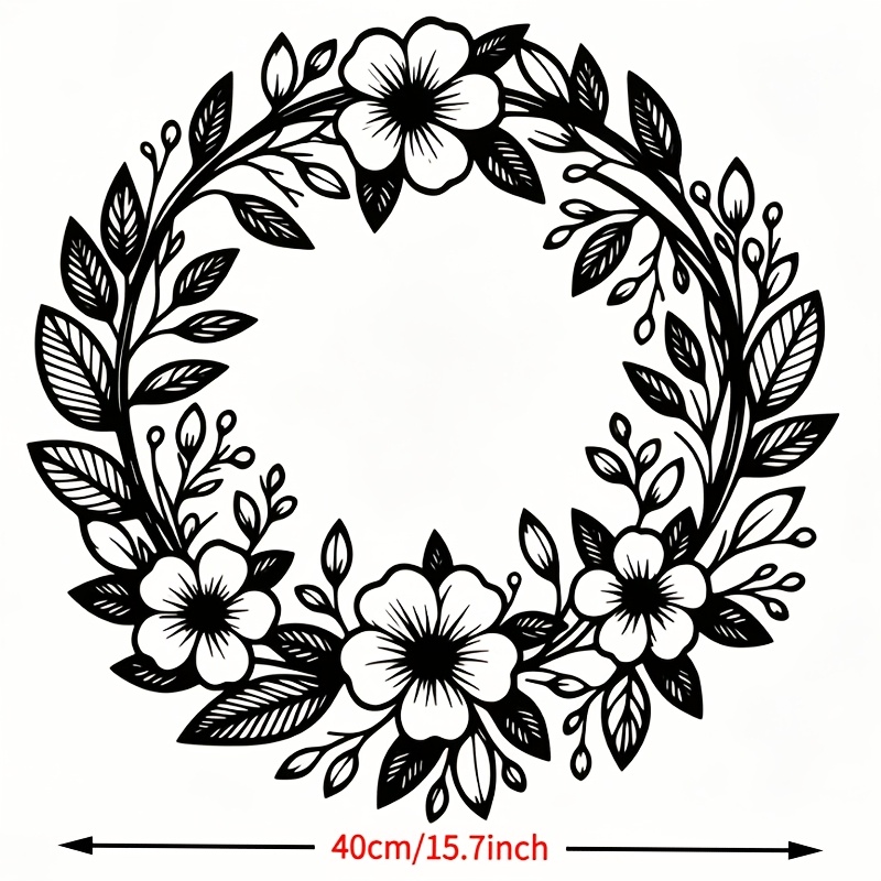 TEMU Metal Wreath Wall Art Garden Outdoor Accent Home Wall Decor Spring Summer Flower Hanging Gift For Plant&