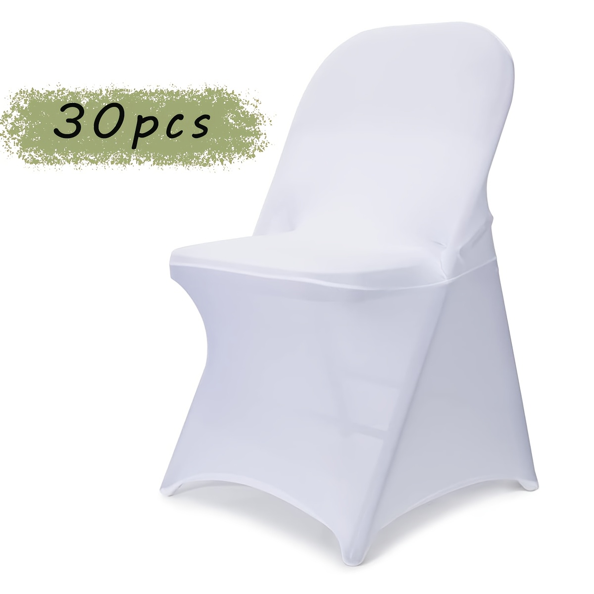 

30 Pcs Stretch Spandex Chair Covers - Folding Kitchen Chairs Cover, Universal Washable Slipcovers Protector, Removable Chair Seat Covers, For Wedding Party Dining Room Banquet Event