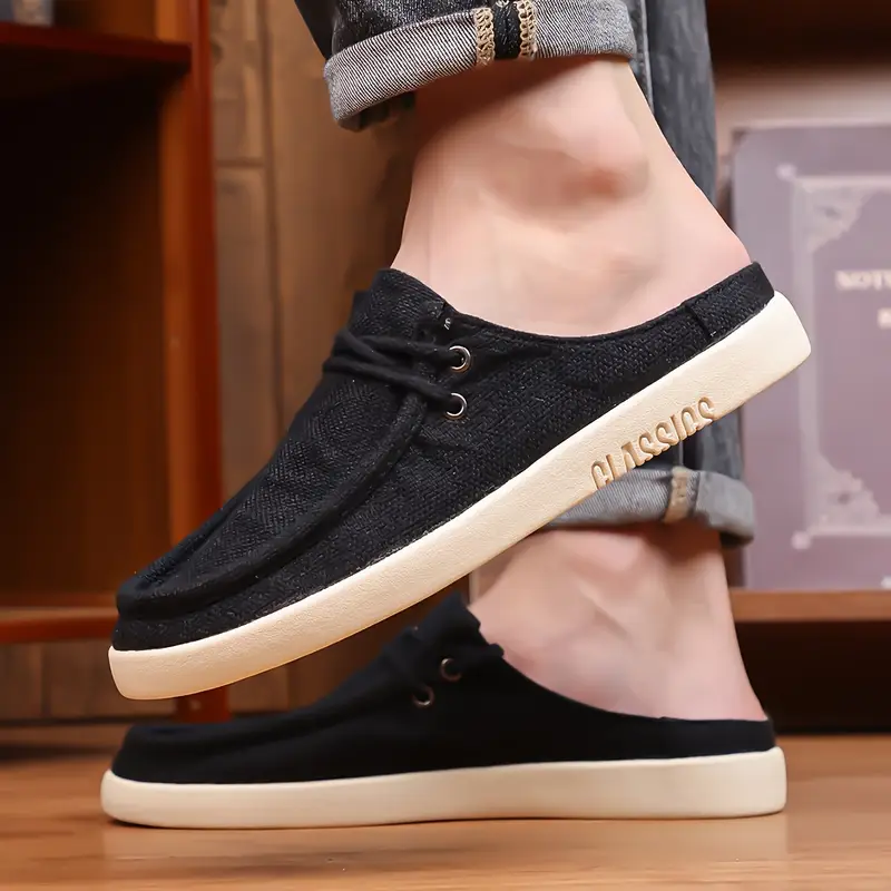 mens linen slip on loafers casual summer shoes with breathable fabric upper comfortable rubber sole and adjustable lace for outdoor casual attire shoes for hiking streetwear footwear durable footwear Product details 13