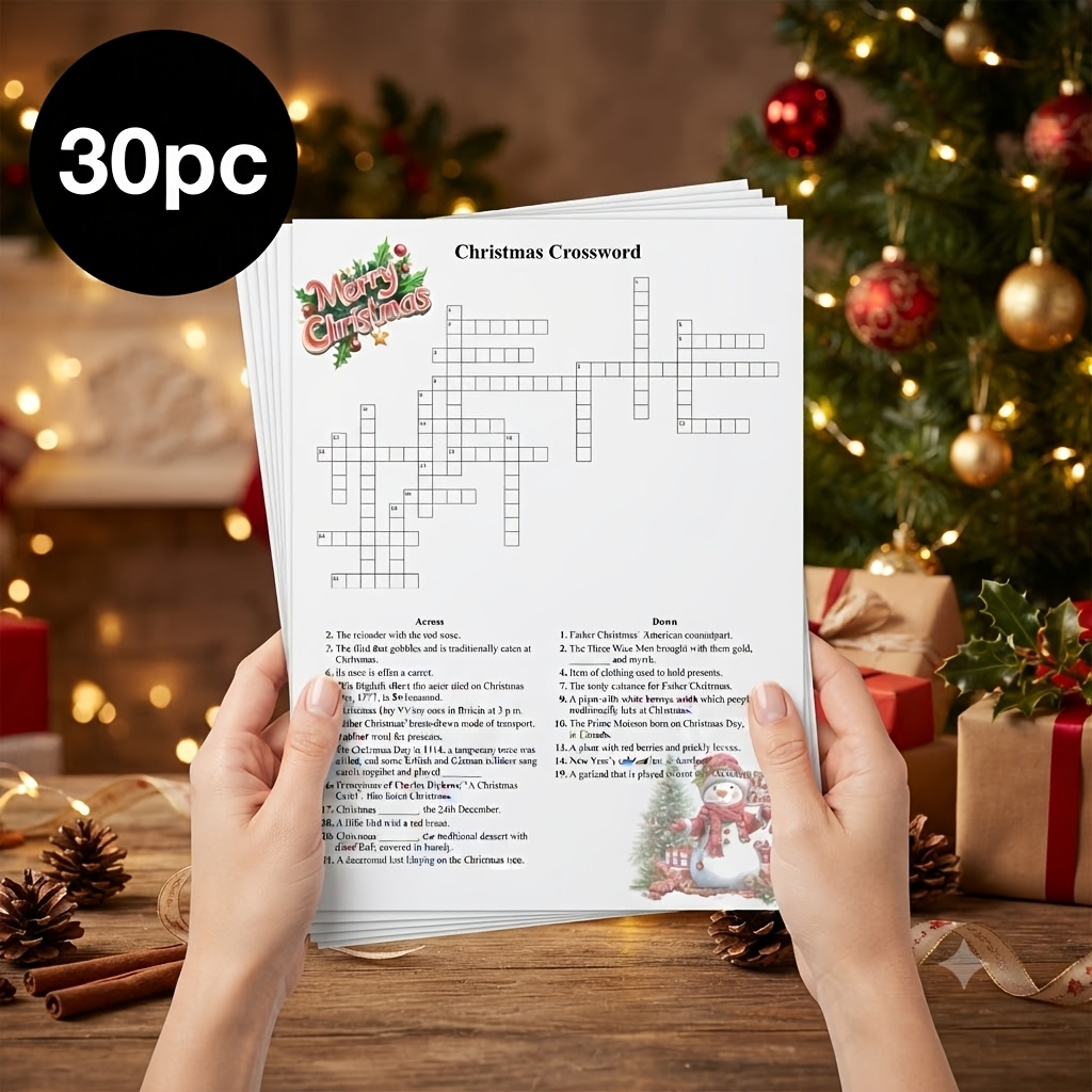 Christmas Crossword Game, 1pc/20pcs/30pcs